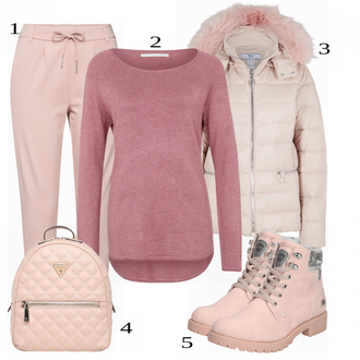 Outfit sa Pink/Bež/Plava Čizmica Dockers by Gerli "Jesen Outfit"