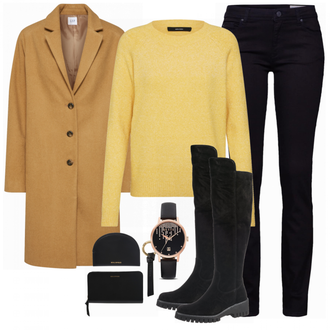 Winter Outfits mit Schwarz Jeans ESPRIT "Sunshine"