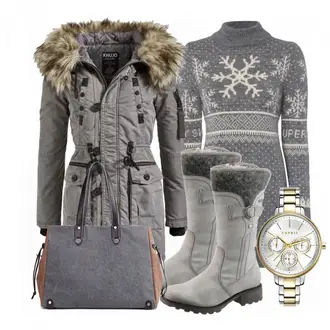 Winter Outfits mit Grau Uhr ESPRIT "SnowDay"