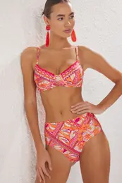 Shawl Patterned Balconette Bikini Set