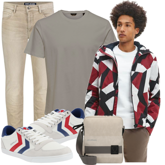 Outfit mit Grau Sneaker/Leder Sneaker Hummel "Alltagsoutfit"