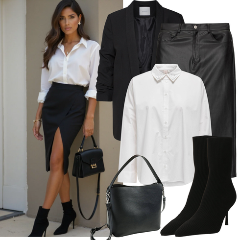 Comment poter Noir/Gris foncé/Gris Jupe en Cuir/Jupe en Similicuir/Jupe Unisexe Pull&Bear avec Noir/Gris foncé/Gris Jupe en Cuir/Jupe en Similicuir/Jupe Unisexe Pull&Bear