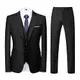 KUDORO Herren Anzüge 3-teilig Slim Fit Einreihig Zwei Knöpfe für Hochzeit Business Anzug Herren Formell Sakko Weste Hose(Schwarz,M)