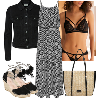 Outfit mit Grau/Schwarz/Dunkelgrau/Weiß/Grün/Braun Kleid Große Größe/Neckholder Kleid/Langes Strickkleid/Maxikleid/Polka Dot-Kleid/Bedrucktes Kleid/Wickelkleid Only "Perfekt für den Sommer"
