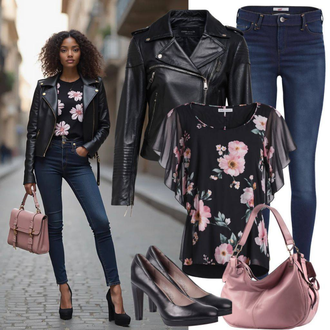 Outfit sa Crvena/Narandžasta/Pink Bluza s Uzorkom/Bluza s Volanima/Bluza s Mašnom/Bluza Vrh/Bluza s Printom/Bluza bez rukava/Razigrana bluza camaieu "Proljetna odjeća"