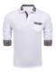 COOFANDY Herren Poloshirt Langarm Klassische Karierte Spleiß Polohemd Casual Business Männer Polo T-Shirts Weiß M