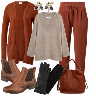 Outfit met rood Broek "Perfect voor de winter"