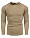 COOFANDY Herren Zopfstrick Pullover Rundhals Streifen Lässig Langarm Pullover,Kamel,Mittel