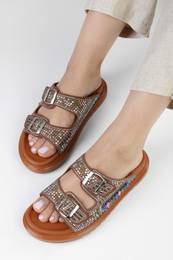 Women's Jelis Tan Thick Sole Arched Slippers