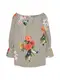 MORE & MORE Bluse oliv / dunkelorange / weiß