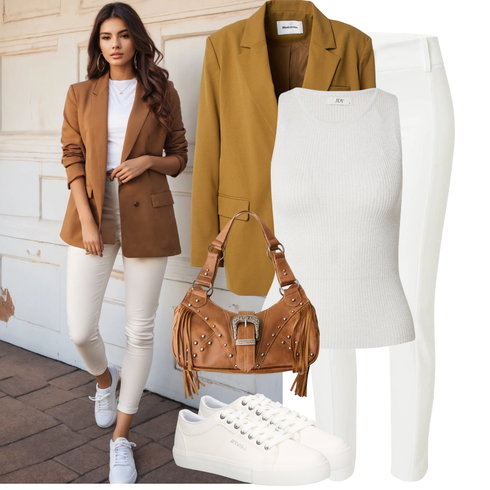 Comment poter Crème/Blanc Top Chemise sans Manches/Top en Maille/Cardigan Col Rond JdY