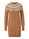 Vero Moda Petite Kleid ''''Simone'''' dunkelbraun / wei / braunmeliert