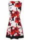 Heine Druckkleid mit Blumen-Dessin rot / schwarz / weiß