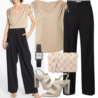 Outfit mit Schwarz Hose Große Größe GERRY WEBER "Eleganter Look"