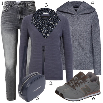 tenues avec Gris/Bleu/Bleu foncé/Gris foncé Manteau/Women's Hoodies and Sweatshirts/Veste 2 en 1/Veste Bouclée/Veste à Capuche/Veste Polaire Veste en Polaire Tricotée/Veste Mérinos/Veste Durable/Veste de Mi-saison/Veste en Laine Only "tenues parfaite"