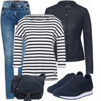 Outfit mit Schwarz Schuh Sneaker WODEN "Cooler Look für den Frühling"