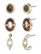 Lauren Ralph Lauren Ohrringe ''''PAVE TORT'''' dunkelbraun / gold / transparent