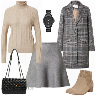 Outfit mit Braun Leder Stiefelette/Klassische Stiefelette Paul Green "Schottischer Businesslook"