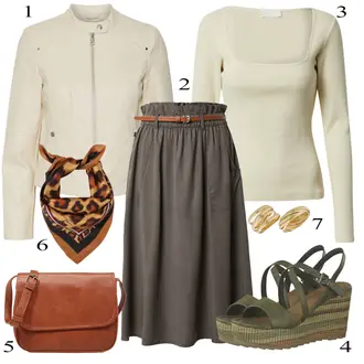 Outfit sa Pink/Bež/Plava/Siva Traper Jakna VERO MODA "Zimski outfit"