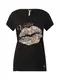 Key Largo T-Shirt ''''LIPS'''' schwarz / hellbraun / weiß
