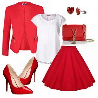 Festlische outfits Sportlich mit Rot/Dunkelrot Anzug 4tuality "Abend Outfit"Look: Casual, Preppy, Edel, Smart Casual, Ausgefallene, Glamourös, Sportlich, Color Blocking