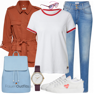 Outfit mit Grau Uhr Armani Exchange "Leichtes Outfit"