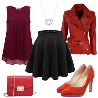 Winter Outfit mit Schwarz Moderne Rock/Cocktail Rock/Minirock/Winterröcke/A-Linien-Rock/Rock Mit Gummizug/Anime Rock/Tellerrock/Ausgestellter Rock Emma & Giovanni "LoveParis"
