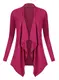 Urban GoCo Damen Strickjacke Cardigan Langarmshirt Wasserfall Strickmantel (L, Fuchsia Rose)