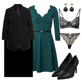 Outfit mit Schwarz High Heel Calvin Klein "Abend Outfit"