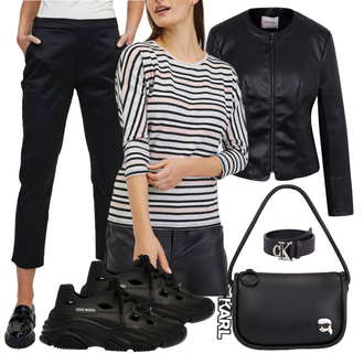 Outfit sa Bijela karl lagerfeld "Outfit za slobodno vrijeme"