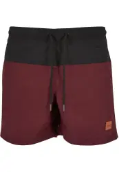 Urban Classics Badeshorts bordeaux / schwarz
