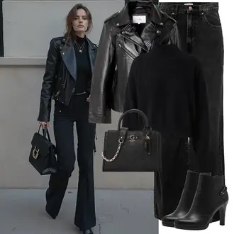 tenues avec Noir Manteau/Veste de Motard/Veste en Cuir Veste en Simili Cuir/Veste en Cuir/Vintage Veste en Cuir yas "Parfait pour l'hiver"