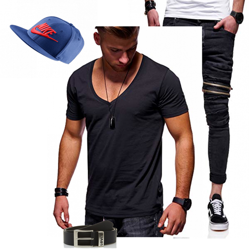 Blau T-Shirt Rello & Reese kombinieren