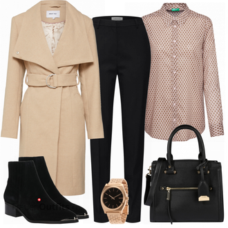 Outfit mit Schwarz Stiefel VERO MODA "Edited Hose"