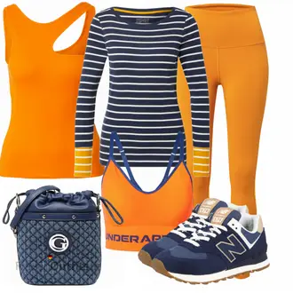 Sport Outfits mit Gelb/Orange Große Größe Leger by Lena Gercke, Bluse Große Größe ESPRIT "Sportliche Bekleidung"