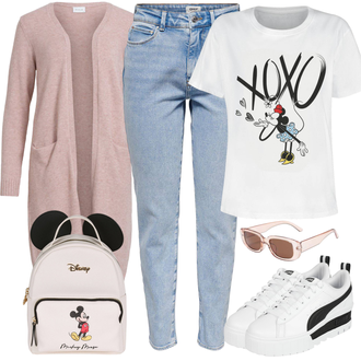 Outfit met roze/beige/blauw Kleine Tas Disney "Outfits voor elke dag"