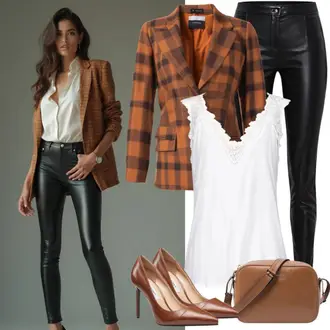 Chic outfity Léto s Hnědá/Béžová Kožená Pánská Bund/Kostkované Sako/Tvídové Sako/Kožená bunda pro muže/Kožená bunda Lascana, Černá/Bílá Vinylový Legín/Skinny Kalhoty/Legíny Kožený Vzhled/Kožená Kalhoty/Kalhoty z Umělé Kůže/Kožený legíny Only, Bílá/Růžová/Béžová/Khaki/Hnědá/Krémová Elegantní Halenka/Halenkový Top/Dětská hračka/Bezrukávní blůza/Halenka s Výšivkou Anglaise/Krajková Halenka temu, Hnědá/Růžová Ledvinka/Klasická Taška Přes Rameno/Dopisová peněženka/Malá Taška/Nafouknutá taška/Brašna/Sportovní Taška Přes Rameno Kazar, Šedá/Hnědá/Béžová/Fialová/Stříbrný Boty Mary Jane/Komunijní bota/Vintage Lodička/Lodička s T-páskem Tamaris "Elegantní Jarní Outfity"