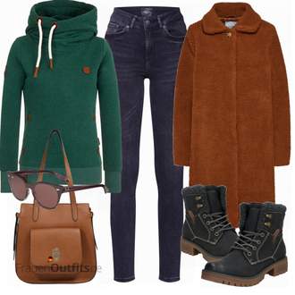 Outfit mit Blau Stiefel Tom Tailor "Naketano Sweatshirt"