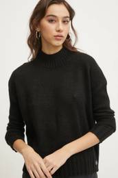 Pulover s primesjo volne enski, rna barva, W6110551A-02A