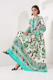 2423 Authentic Patterned Dress - Y.green