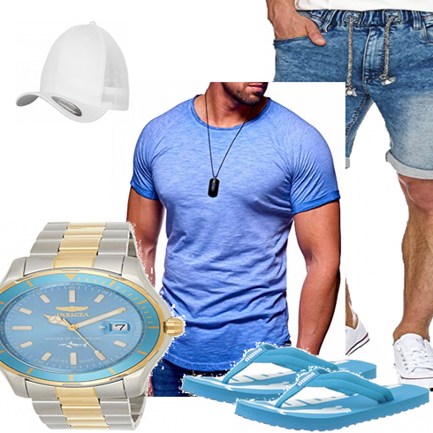 Blau/Grau T-Shirt Rello & Reese kombinieren