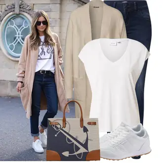 Outfit sa TamnoPlava/Plava Skinny Hlače/Jeggings/Traper Tajice LTB "Moderni outfit za proljeće"