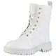 VAN HILL Damen Leicht Gefütterte Schnürstiefeletten Blockabsatz Stiefeletten Gesteppte Schuhe Booties Plateau Vorne Stiefel 208815 Weiss Lack 37