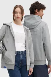 Pulover siva barva, s kapuco, RU580005