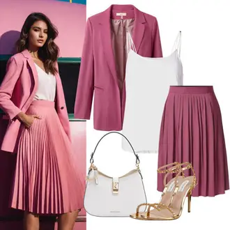 Glamoureus Outfit met roze/oranje Elegante Blazer/Oversized Blazer/Boyfriend Blazer/Lederen jas/Leren Herenjas/Blazerjas/Korte Blazer/Blouse Blazer/Lange Blazer TWINSET Milano "Elegante uitstraling voor Weegschaal"Look: Stijl, Smart Casual, Elegant, Chique, Edele, Glamoureus, Extra groot, Klassiek, Elegante, Preppy, Werkkleding, Licht, Trendy, GoGo