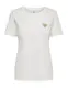 ONLY Damen T-Shirt ONLKITA Regular Fit XS-XL Gelb Grün Schwarz Weiss Rosa Orange, Größe:M, Farbe:Cloud Dancer Gold Glitter Heart 15244714