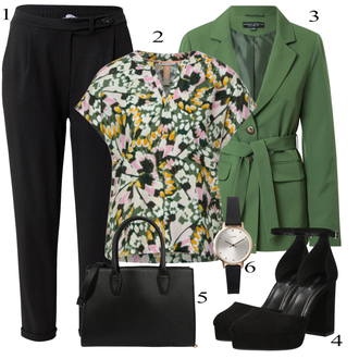Outfit sa Crna/Bijela/Smeđa Cipela Mary Jane/Sandalice s blok petom/Cipela s otvorenim prstom/Obuća S Platformom/Sandala na Petu/Pumpica S Visokim Prednjim Dijelom/Cipela s klinastim petom/Platformska Pumpa/Peep toe s klinastom potpeticom About You "Zimski outfit"