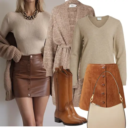 Comment poter Orange/Marron/Beige 60s Jupe/70s Minijupe/Jupe en Velours Côtelé/Jupe en Cuir Jupe Mini en Cuir/Jupe en Cuir/Jupe Mini/Jupe Moderne/Jupe d'Hiver daahls by emma roberts exclusively for about you avec Orange/Marron/Beige 60s Jupe/70s MiniJupe/Jupe en Velours Côtelé/Jupe Mini en Cuir/Jupe en Cuir/Jupe Mini/Jupe Moderne/Jupe d'Hiver daahls by emma roberts exclusively for about you