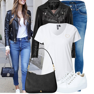Basic Outfit sa Crna/Crvena Kaput Only "Moderni outfit za proljeće"