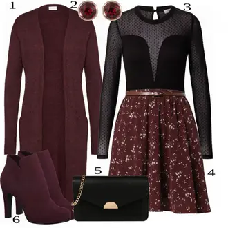 Kombinacije za zimu sa Crvena/Crna Suknja About You "Elegantan Zimski Outfit"